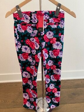 Janie and Jack x HFR Purple, Pink, and Dark Green Large-print Floral Pants - NWT